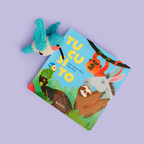 Libro Tucusito + peluche colibrí